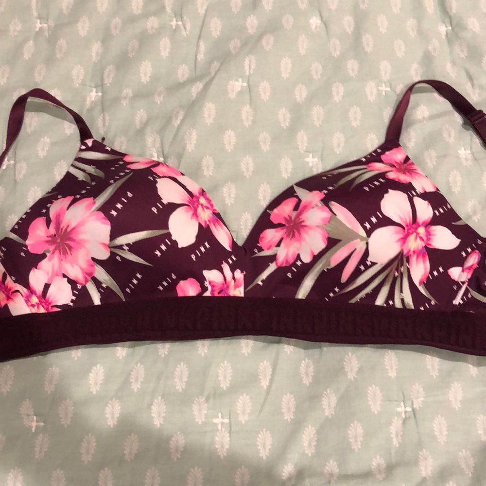 Victoria’s Secret pink Maroon tropical bra